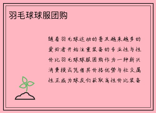 羽毛球球服团购